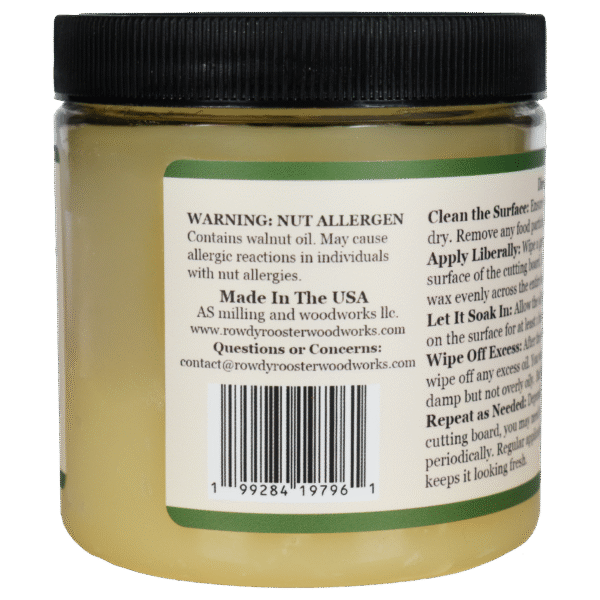 All Natural Walnut Oil & Beeswax Cutting Board Sealant - Image 3